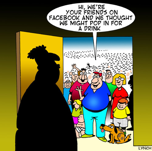 Cartoon: facebook friends (medium) by toons tagged zuckerbook,drinking,tweet,twitter,networking,social,facebook