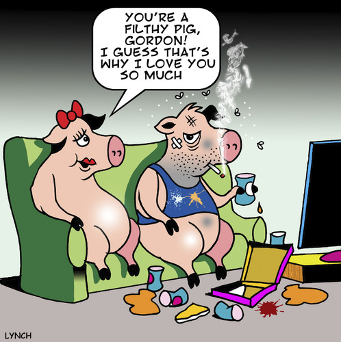 Cartoon: Filthy pig (medium) by toons tagged pigs,filth,pollution,beer