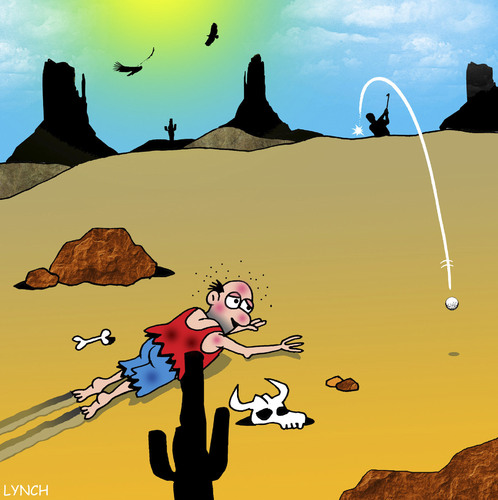 Cartoon: Fore (medium) by toons tagged golf,golfers,desert,sport