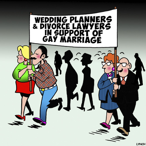 Cartoon: Gay marriage (medium) by toons tagged gay,marriage,wedding,planners,divorce,lawyers,mardi,gras,protest,march,gay,marriage,wedding,planners,divorce,lawyers,mardi,gras,protest,march