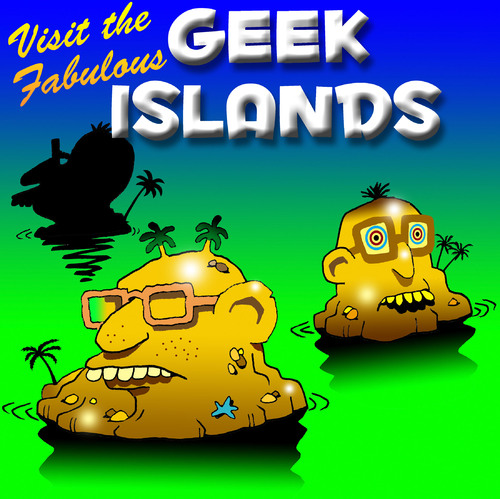 Cartoon: Geek islands (medium) by toons tagged greece,postcards,geeks,greek,islands,tourism,travel,boring,destination,air,sea,visitors