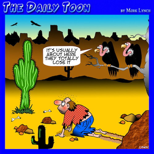Cartoon: Giving the finger (medium) by toons tagged the,finger,cactus,vultures,stranded,desert,island,hopeless,situation,death,the,finger,cactus,vultures,stranded,desert,island,hopeless,situation,death