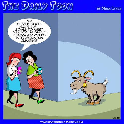 Cartoon: Horoscopes (medium) by toons tagged mountain,goat,horny,beards,mountain,goat,horny,beards