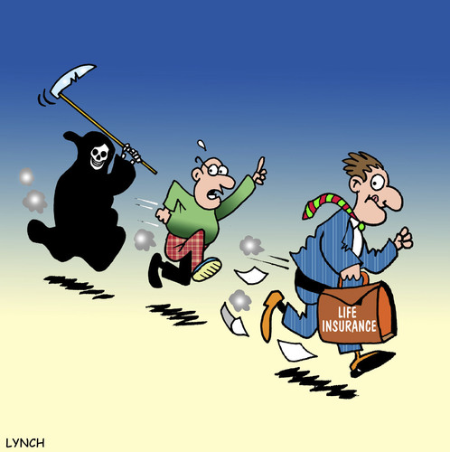 Cartoon: Hurry up (medium) by toons tagged insurance,death,life,angel,of