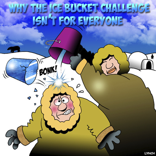 Cartoon: Ice bucket challenge (medium) by toons tagged ice,bucket,challenge,eskimo,igloo,als,craze,fads,charity,work,ice,bucket,challenge,eskimo,igloo,als,craze,fads,charity,work