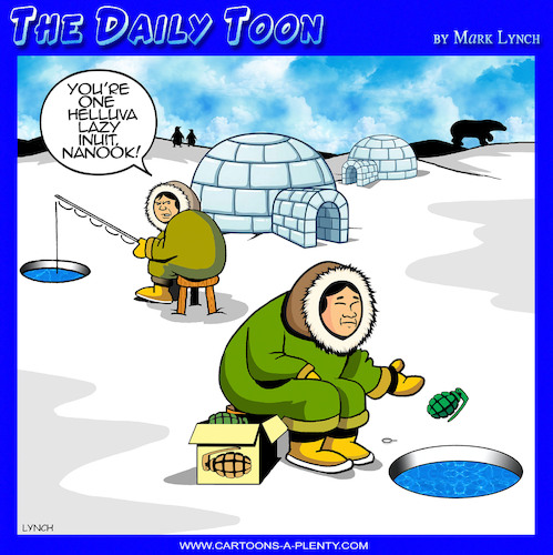 Cartoon: Ice fishing (medium) by toons tagged inuits,eskimos,ice,fisherman,inuits,eskimos,ice,fisherman
