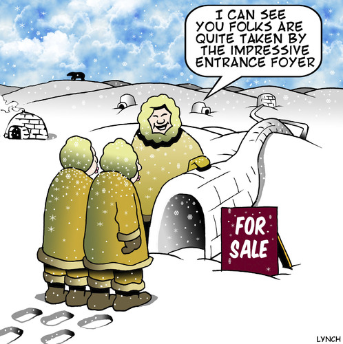 Cartoon: Impressive (medium) by toons tagged eskimos,estate,real,arctic,houses,igloo