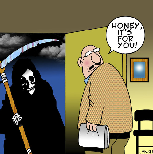 Cartoon: its for you (medium) by toons tagged death,apocalypse,marriage,funeral