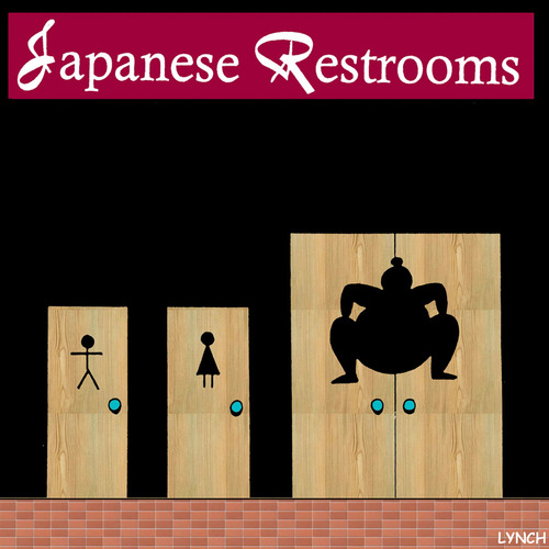 Cartoon: Japanese restrooms (medium) by toons tagged restrooms,toilets,japan