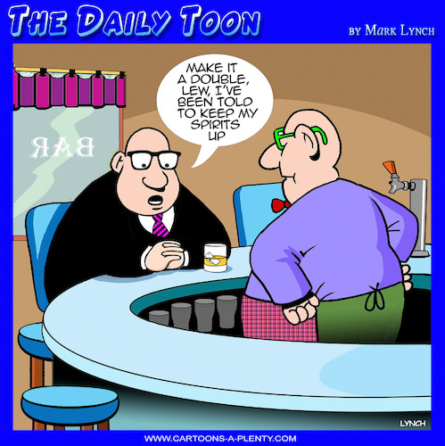 Cartoon: Keeping up spirits (medium) by toons tagged happy,hour,prozac,spirit,drinks,happy,hour,prozac,spirit,drinks