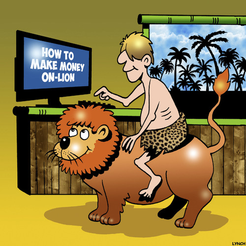 Cartoon: Make money online (medium) by toons tagged online,shopping,make,money,lions,african,lion,internet,google,online,shopping,make,money,lions,african,lion,internet,google
