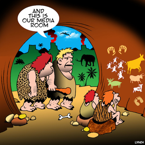 Cartoon: Media room (medium) by toons tagged caveman,media,room,parents,retreat,cave,paintings,tv,neanderthal,man,caveman,media,room,parents,retreat,cave,paintings,tv,neanderthal,man