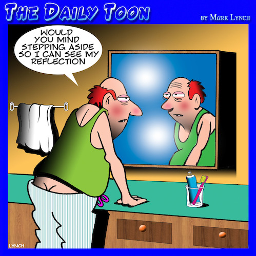 Cartoon: Mirror reflection (medium) by toons tagged ageing,mirror,reflection,hangover,ageing,mirror,reflection,hangover