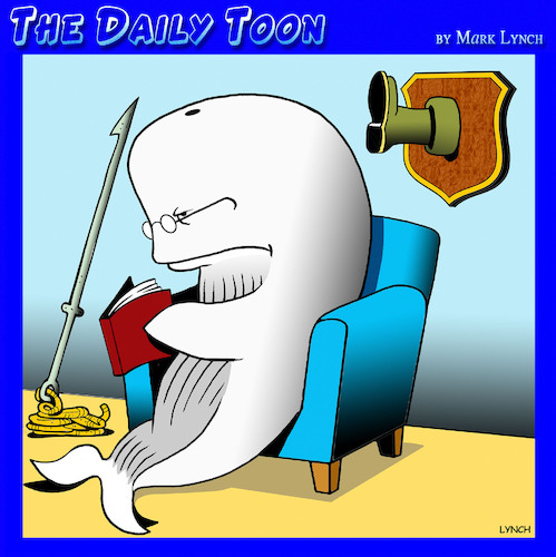Cartoon: Moby Dick (medium) by toons tagged great,white,whale,moby,dick,wall,plaque,trophy,whales,great,white,whale,moby,dick,wall,plaque,trophy,whales
