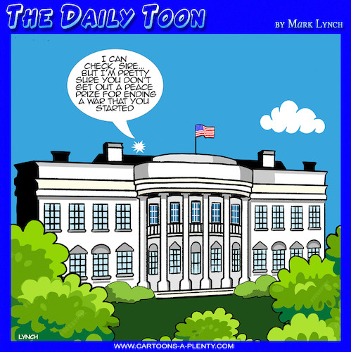 Cartoon: Nobel peace prize (medium) by toons tagged peace,prize,white,house,middle,east,war,iran,trump,peace,prize,white,house,middle,east,war,iran,trump