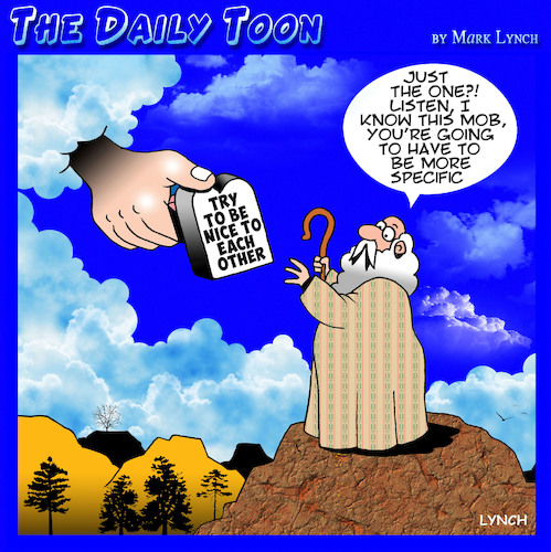 Cartoon: One Commandment (medium) by toons tagged ten,commandments,moses,specific,ten,commandments,moses,specific
