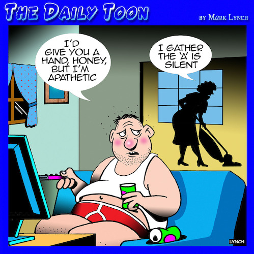 Cartoon: Pathetic (medium) by toons tagged apathetic,lazy,husband,apathetic,lazy,husband