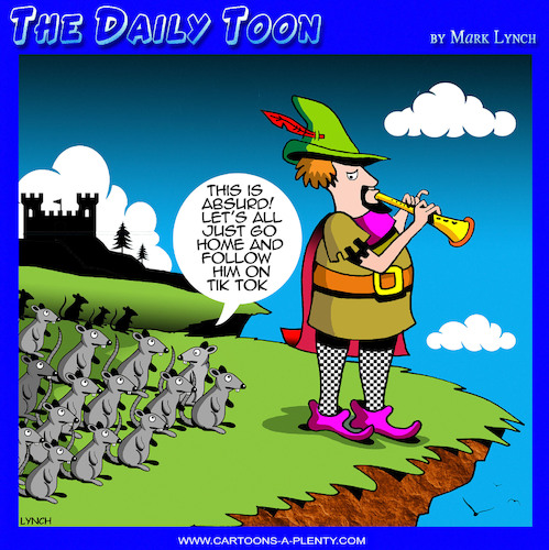 Cartoon: Pied Piper (medium) by toons tagged tik,tok,social,media,rats,hamelin,tik,tok,social,media,rats,hamelin