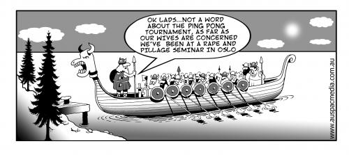 Cartoon: ping pong (medium) by toons tagged vikings,ping,pong,table,tennis,sport,pillage