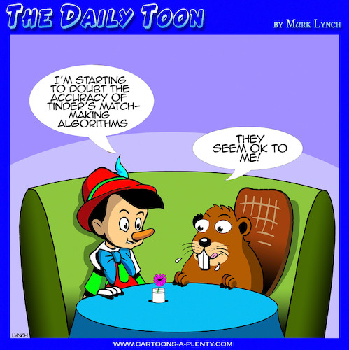 Cartoon: Pinocchio Tinder (medium) by toons tagged tinder,dating,agency,algorithhams,tinder,dating,agency,algorithhams
