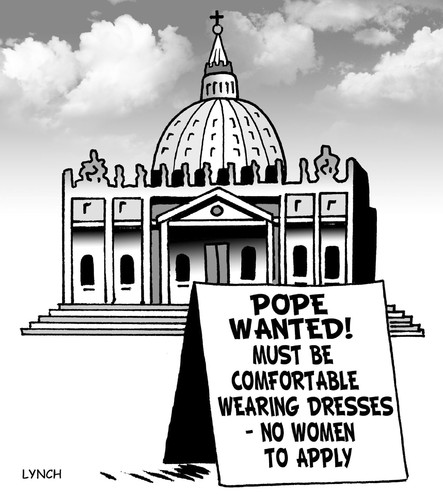 Cartoon: Pope wanted (medium) by toons tagged pope,papal,election,enclave,resigns,women,priests