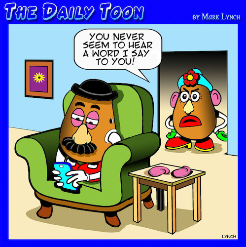 Cartoon: Potato heads (medium) by toons tagged potato,toys,mister,head,hearing,loss,potato,toys,mister,head,hearing,loss