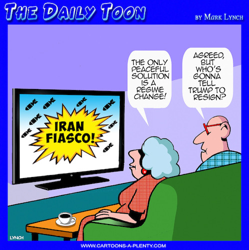 Cartoon: Regime change (medium) by toons tagged trump,iran,trump,iran