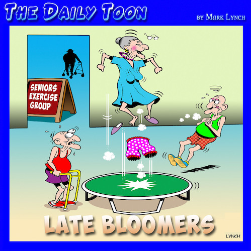Cartoon: Seniors exercise class (medium) by toons tagged seniors,bloomers,underwear,aging,seniors,bloomers,underwear,aging