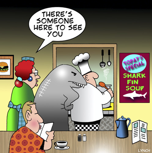 Cartoon: shark fin soup (medium) by toons tagged sharks,food,soup