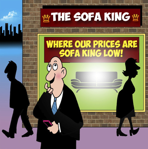 Cartoon: Sofa King (medium) by toons tagged furniture,sales,sofa,lounge,arm,chair,king,household,furniture,sales,sofa,lounge,arm,chair,king,household