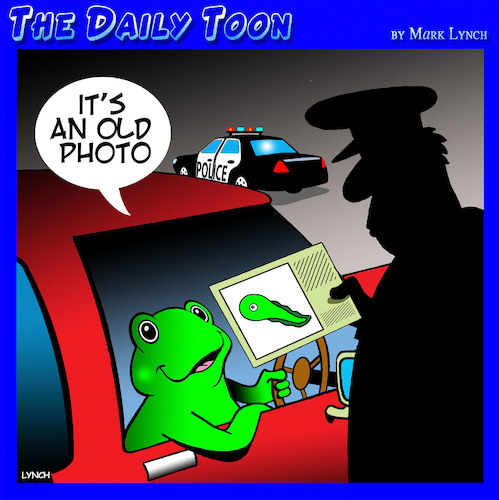 Cartoon: Tadpoles (medium) by toons tagged frogs,tadpole,highway,patrol,police,speeding,drivers,licence,frogs,tadpole,highway,patrol,police,speeding,drivers,licence