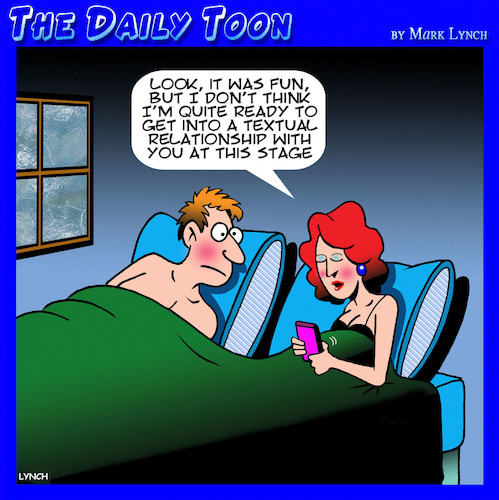 Cartoon: Texting (medium) by toons tagged sexual,relationship,one,night,stand,commitment,sexual,relationship,one,night,stand,commitment