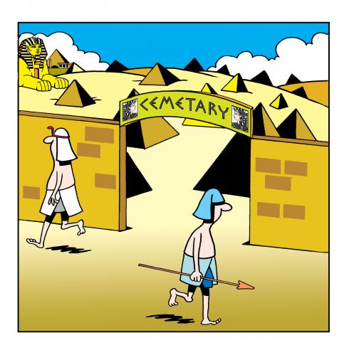 Cartoon: the egyptian cemetary (medium) by toons tagged pyramids,ancient,egypt,cleopatra,cemetary