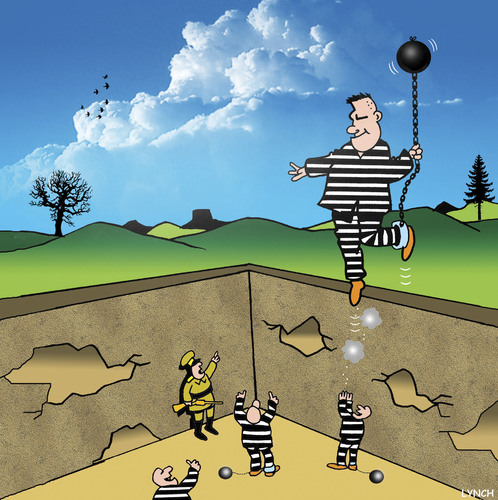 Cartoon: The Great Escape (medium) by toons tagged prison,balloons,escape