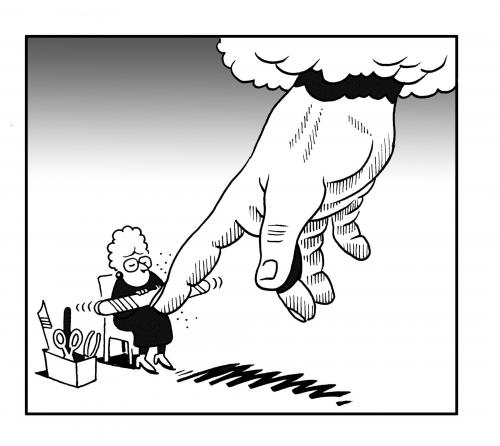 Cartoon: the manicure (medium) by toons tagged manicure,god,heaven,beauty