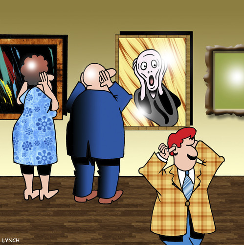 Cartoon: the screamer (medium) by toons tagged the,art,gallery,portrait,scream