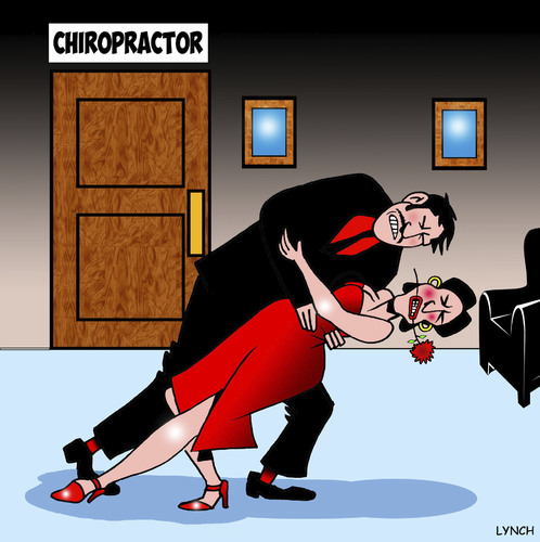 Cartoon: The Tango (medium) by toons tagged tango,the,pain,back,bad,chiropractic,chiropractor
