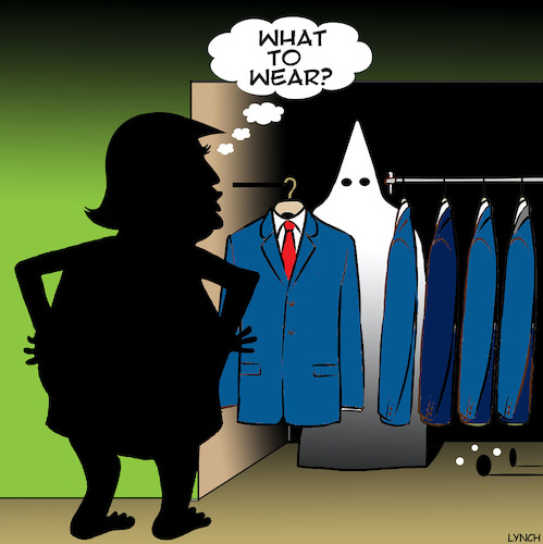 Cartoon: The Trump wardrobe (medium) by toons tagged racism,donald,trump,white,supremacists,kkk,fashion,usa,racism,donald,trump,white,supremacists,kkk,fashion,usa
