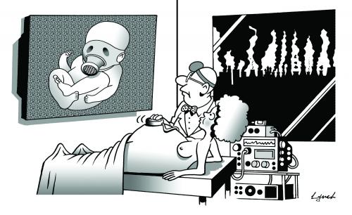 Cartoon: The ultrasound (medium) by toons tagged ultrasound,scan,pregnant,children,birth,environment,ecology,greenhouse,gases,pollution,earth,day
