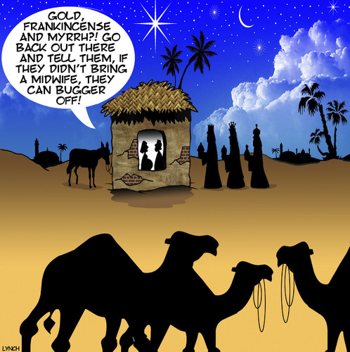Cartoon: Three wise men (medium) by toons tagged midwife,three,wise,men,christmas,gifts,frankencense,bethleham,birth,of,jesus,midwife,three,wise,men,christmas,gifts,frankencense,bethleham,birth,of,jesus