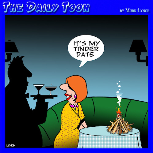 Cartoon: Tinder date (medium) by toons tagged tinder,first,date,twigs,firewood,tinder,first,date,twigs,firewood