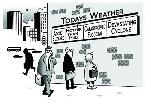 Cartoon: todays weather (medium) by toons tagged weather,environment,google,ecology,greenhouse,gases,pollution,day,