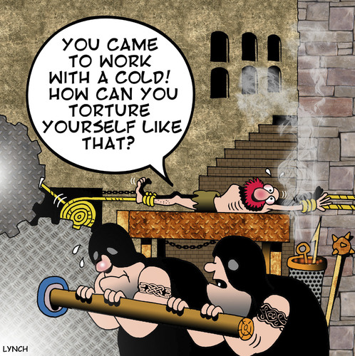 Cartoon: torture yourself (medium) by toons tagged torture,history,flu,cold,medievil
