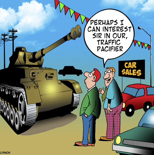 Cartoon: Traffic pacifier (medium) by toons tagged tanks,peak,hour,traffic,car,sales,pacifier,heavy,tanks,peak,hour,traffic,car,sales,pacifier,heavy