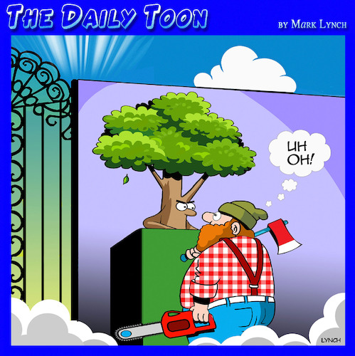 Cartoon: Tree heaven (medium) by toons tagged loggers,logging,heaven,trees,loggers,logging,heaven,trees