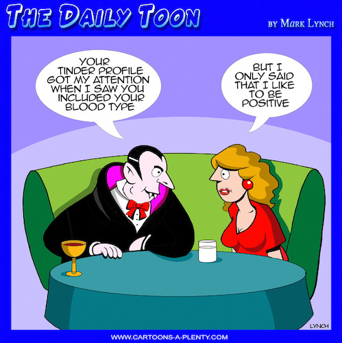 Cartoon: Vampires (medium) by toons tagged tinder,blood,types,tinder,blood,types