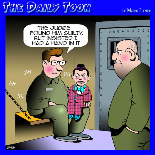 Cartoon: Ventriloquist (medium) by toons tagged jail,dummy,guilty,jail,dummy,guilty