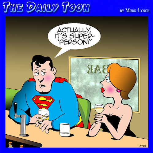 Cartoon: WOKE (medium) by toons tagged non,binary,super,hero,gender,superman,non,binary,super,hero,gender,superman
