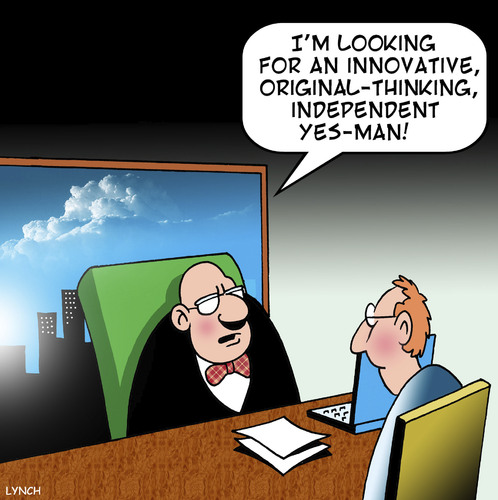 Cartoon: Yes Man (medium) by toons tagged yes,man,office,politics,bosses