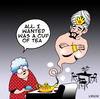 Cartoon: A Cuppa (small) by toons tagged genie in bottle cup of tea ovens three wishes coffee kitchen stove